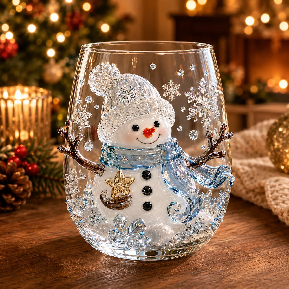 Magical Christmas 3D Glass Cup Collection – 6 Festive Designs