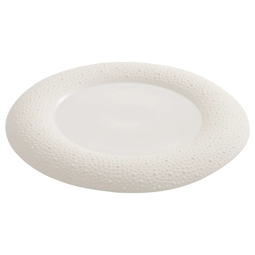 GOSEUNG Matte Pebble-Edge Porcelain Plate — Textured Minimalist Dining Collection