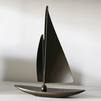 Luxury Resin Sailboat Model – Modern Decorative Sculpture for Home, Office & Feng Shui Accents
