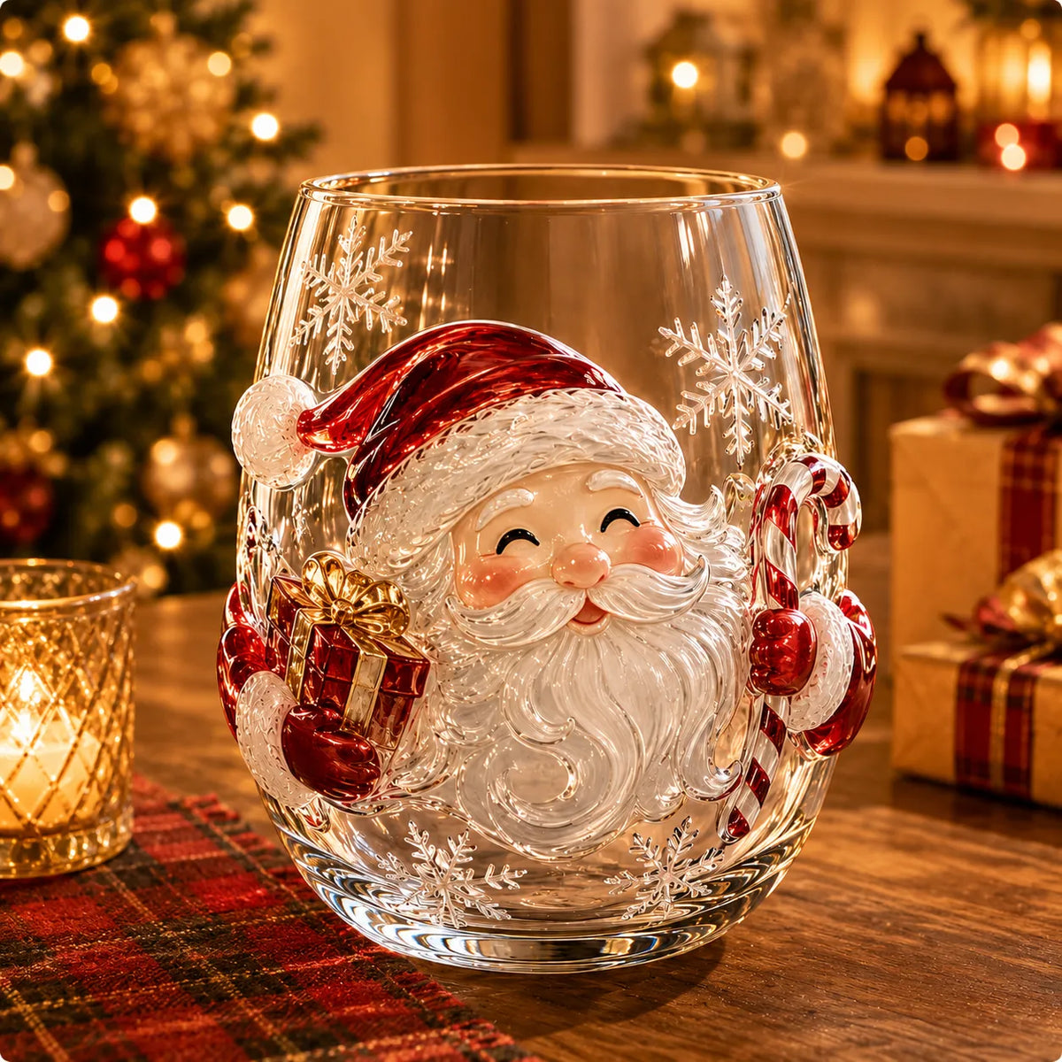 Magical Christmas 3D Glass Cup Collection – 6 Festive Designs
