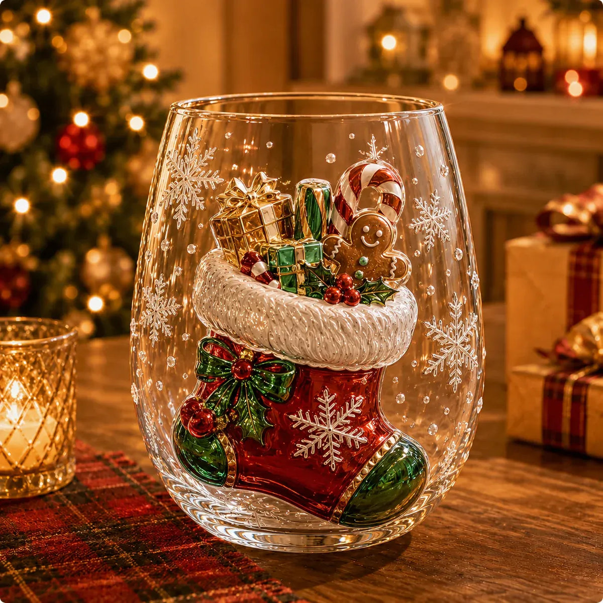 Magical Christmas 3D Glass Cup Collection – 6 Festive Designs