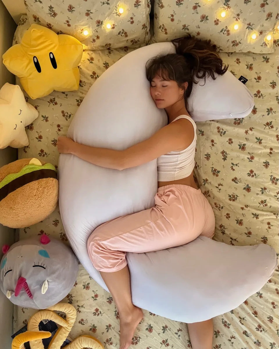 12lb Weighted Cuddle Body Pillow - Ergonomic Support for Side Sleepers 🌙💤